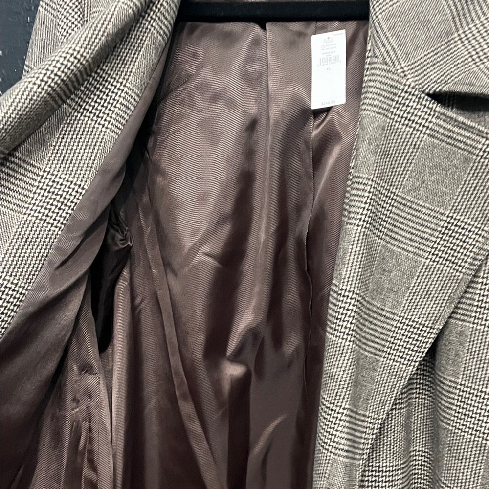 Banana Republic Classic Plaid Trench Coat - Brown/Gray XL NWT - Picture 6 of 9
